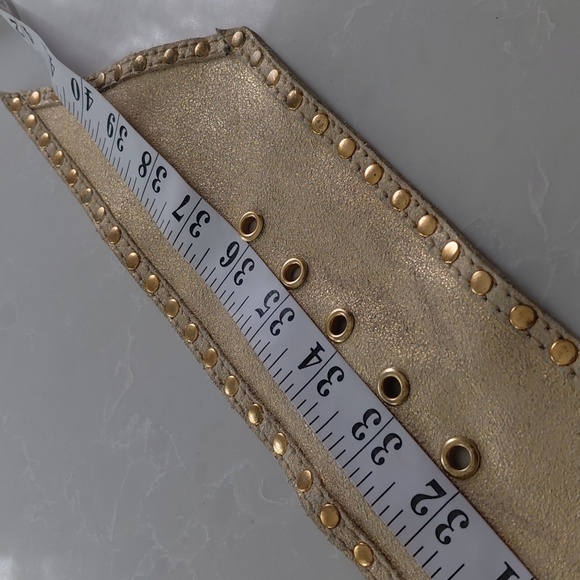 Genuine Leather Gold Chain-Embellished Belt - Picture 15 of 15
